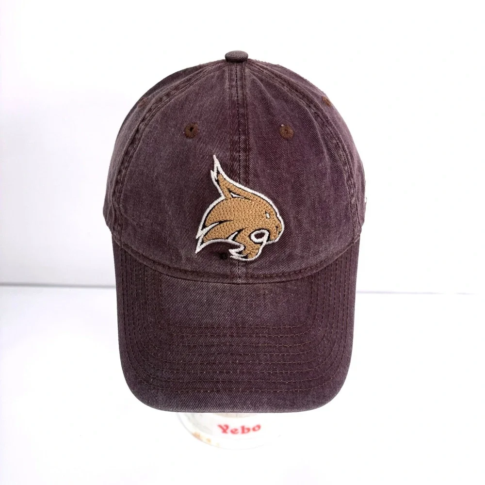 Adidas Texas State Bobcats Hat Distressed Maroon Adjustable Cotton Twill Dad Cap